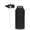 Black 1L Rubber Coated Bottles Straw